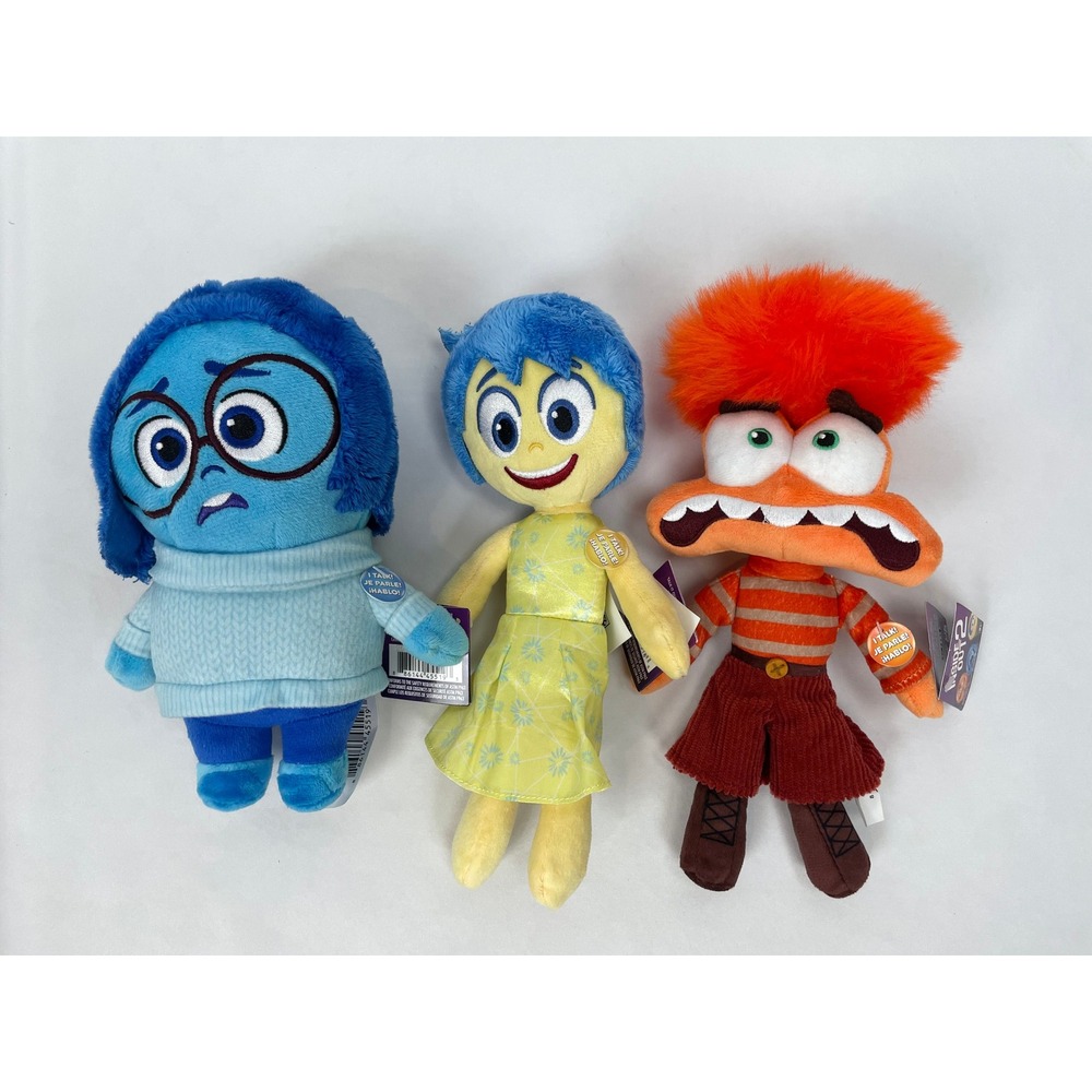 Disney Inside Out 2 Anxiety Sadness Joy Talking Plush Set of 3 Just Play